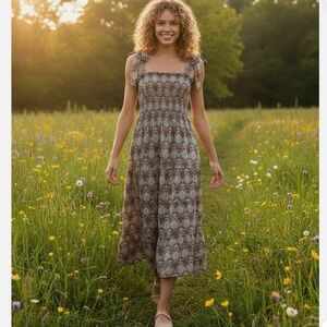 Hill House Red and White Maxi Dress